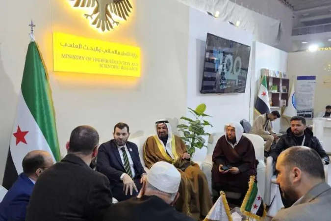 جناح وزارة التعليم العالي والبحث العلمي في معرض دمشق الدولي للكتاب يستقبل  وفداً من دولة الكويت